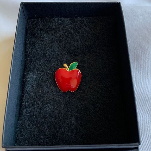 Vintage Brooch Pin red‎ apple lapel - Picture 1 of 5